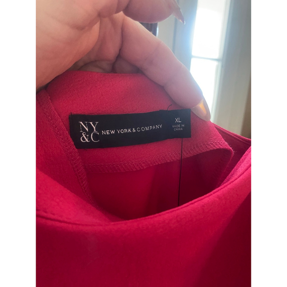 Women's New York & CO pink Asymmetrical Dress XL - Picture 3 of 10